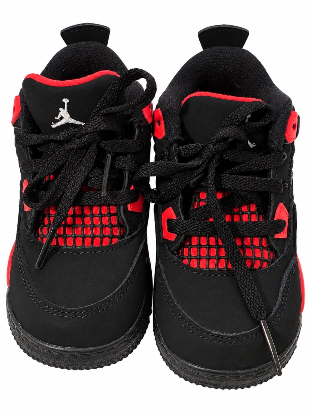 Air Jordan 4 Retro Red Thunder Toddler 8C BQ7670-016 Black Red
